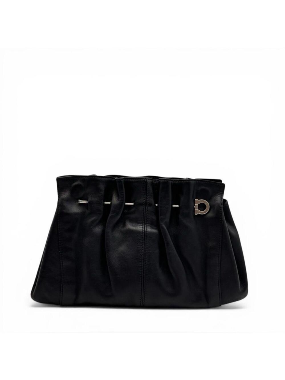 Salvatore Ferragamo Black Leather Chain Shoulder Bag